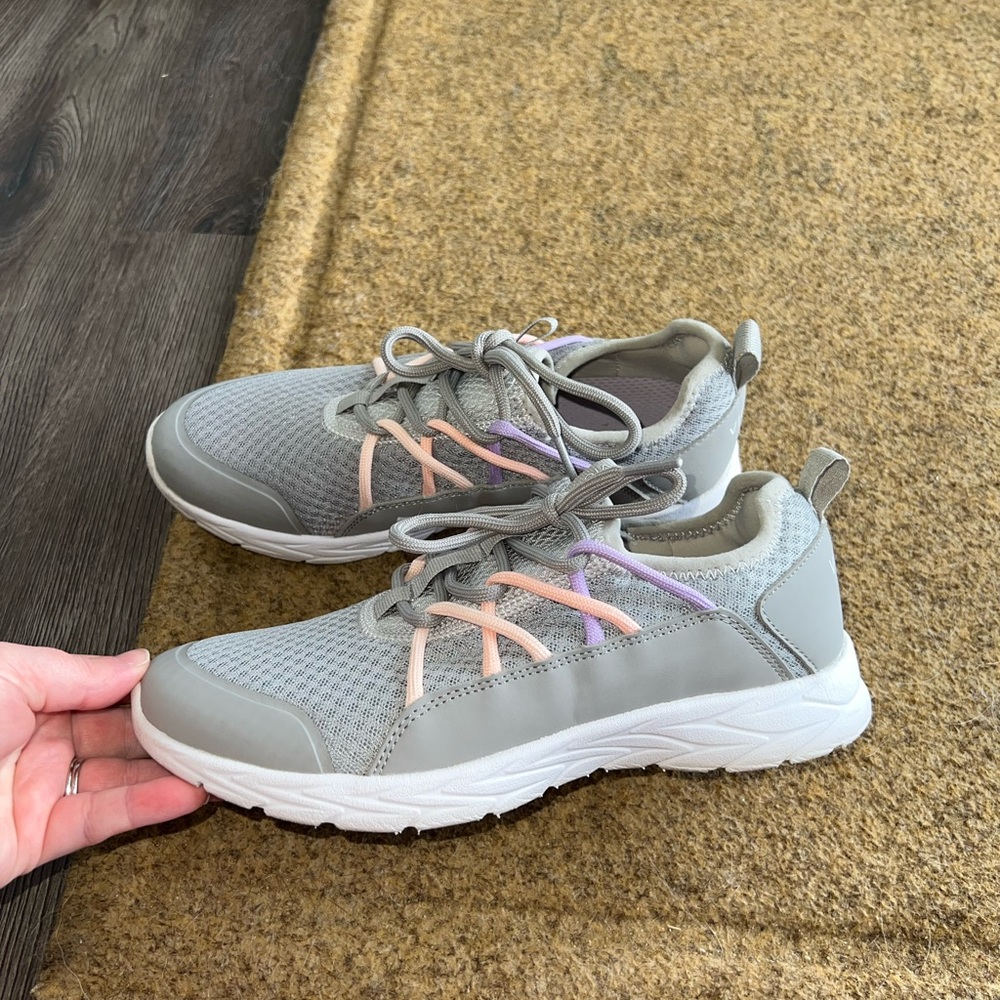 Vionic Gray Sneakers with Pink and Purple Accents